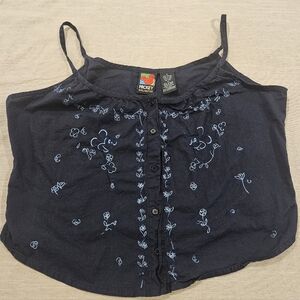 Vintage Mickey Unlimited Disney Button Down camisole top Size XL